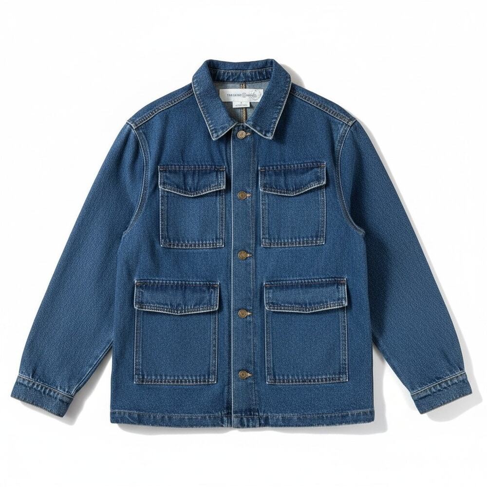 Treasure & Bond Nordstrom New Womens Relaxed Denim Jean Jacket M Blue Streetwear
